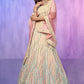 Rajwada Off White Embroidered Organza  Semi Stitched Lehenga With Unstitched Blouse  For Women