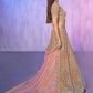 Rajwada Mauve Embroidered Georgette Semi Stitched Lehenga With Unstitched Blouse For Women