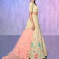 Rajwada Off White Embroidered Net Semi Stitched Lehenga With Unstitched Blouse  For Women