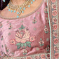 Rajwada Sea Green Embroidered Georgette Semi Stitched Lehenga With Unstitched Blouse For Women