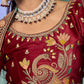 Rajwada Sea Green Embroidered Organza  Semi Stitched Lehenga With Unstitched Blouse  For Women