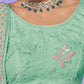 Rajwada Sea Green Embroidered Net Semi Stitched Lehenga With Unstitched Blouse For Women