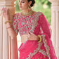 Rajwada Women Pink Classy  Semi Stitched Lehenga With  Unstitched Blouse