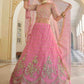 Rajwada Women Designer Pink Semi Stitched Lehenga With Unstitched Blouse