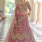 Rajwada Women Designer Purple Soft Net With Sequins Semi Stitched Lehenga With Unstitched Blouse
