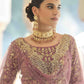 Rajwada Women Designer Purple Soft Net With Sequins Semi Stitched Lehenga With Unstitched Blouse