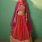 Rajwada Women Red Embroidered Semi Stitched Lehenga With Unstitched Blouse