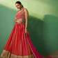 Rajwada Women Red Embroidered Semi Stitched Lehenga With Unstitched Blouse