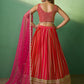 Rajwada Women Red Embroidered Semi Stitched Lehenga With Unstitched Blouse