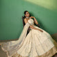 Rajwada Women Beige Embroidered Semi Stitched Lehenga With Unstitched Blouse