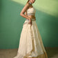 Rajwada Women Beige Embroidered Semi Stitched Lehenga With Unstitched Blouse