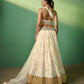 Rajwada Women Beige Embroidered Semi Stitched Lehenga With Unstitched Blouse