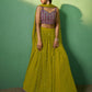 Rajwada Women Green Embroidered Semi Stitched Lehenga With Unstitched Blouse