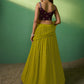 Rajwada Women Green Embroidered Semi Stitched Lehenga With Unstitched Blouse