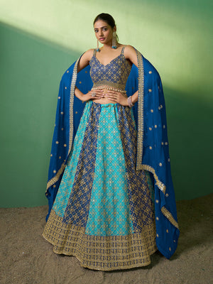 Rajwada Women Embroidered Semi Stitched Lehenga With Unstitched Blouse