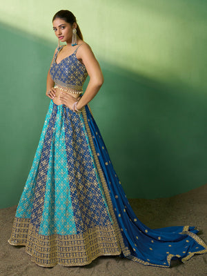 Rajwada Women Embroidered Semi Stitched Lehenga With Unstitched Blouse