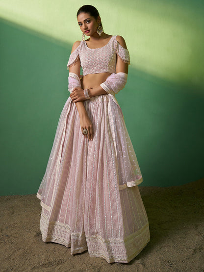 Rajwada Women Embroidered Semi Stitched Lehenga With Unstitched Blouse
