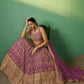 Rajwada Women Lavender Embroidered Gerorgette Semi Stitched Lehenga With Unstitched Blouse