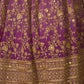 Rajwada Women Lavender Embroidered Gerorgette Semi Stitched Lehenga With Unstitched Blouse
