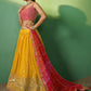 Rajwada Women Yellow Embroidered Semi Stitched Lehenga With Unstitched Blouse