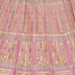 Rajwada Women Pink Thread, Gota Semi Stitched Lehenga With Unstitched Blouse