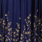 Rajwada Women Dark Blue Art Silk Embroidered Semi Stitched Lehenga With Unstitched Blouse
