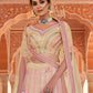 Rajwada Women Yellow Embroidered Organza Semi Stitched Lehenga With Unstitched Blouse