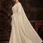 Rajwada Off white Embellished Georgette Saree With unstitched Blouse For Women