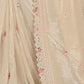 Rajwada Off white Embellished Georgette Saree With unstitched Blouse For Women