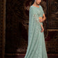 Rajwada Sea green Embellished Georgette Saree With unstitched Blouse For Women