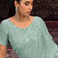 Rajwada Sea green Embellished Georgette Saree With unstitched Blouse For Women
