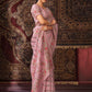 Rajwada Pink Embellished Georgette Saree With unstitched Blouse For Women