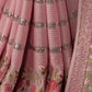 Rajwada Pink Embellished Georgette Saree With unstitched Blouse For Women