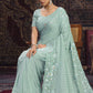 Rajwada Blue Embellished Georgette Saree With unstitched Blouse For Women