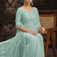 Rajwada Blue Embellished Georgette Saree With unstitched Blouse For Women