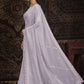 Rajwada Lavender Embellished Georgette Saree With unstitched Blouse For Women