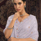 Rajwada Lavender Embellished Georgette Saree With unstitched Blouse For Women