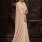 Rajwada Peach Embellished Georgette Saree With unstitched Blouse For Women