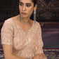 Rajwada Peach Embellished Georgette Saree With unstitched Blouse For Women