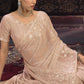 Rajwada Peach Embellished Georgette Saree With unstitched Blouse For Women