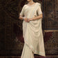 Rajwada Off white Embellished Georgette Saree With unstitched Blouse For Women