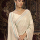 Rajwada Off white Embellished Georgette Saree With unstitched Blouse For Women