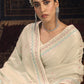 Rajwada Off white Embellished Georgette Saree With unstitched Blouse For Women