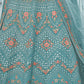 Rajwada Women Light Blue Embroidered Organza Semi Stitched Lehenga With Unstitched Blouse