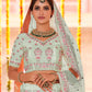 Rajwada Women Green Crepe Semi Stitched Lehenga With Unstitched Blouse