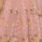 Rajwada Women Pink Net Embroidered Semi Stitched Lehenga With Unstitched Blouse
