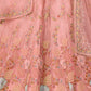 Rajwada Women Pink Net Embroidered Semi Stitched Lehenga With Unstitched Blouse