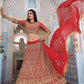 Rajwada Women Beautiful Red Semi Stitched Lehenga With Unstitched Blouse