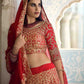 Rajwada Women Beautiful Red Semi Stitched Lehenga With Unstitched Blouse