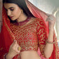 Rajwada Women Beautiful Red Semi Stitched Lehenga With Unstitched Blouse